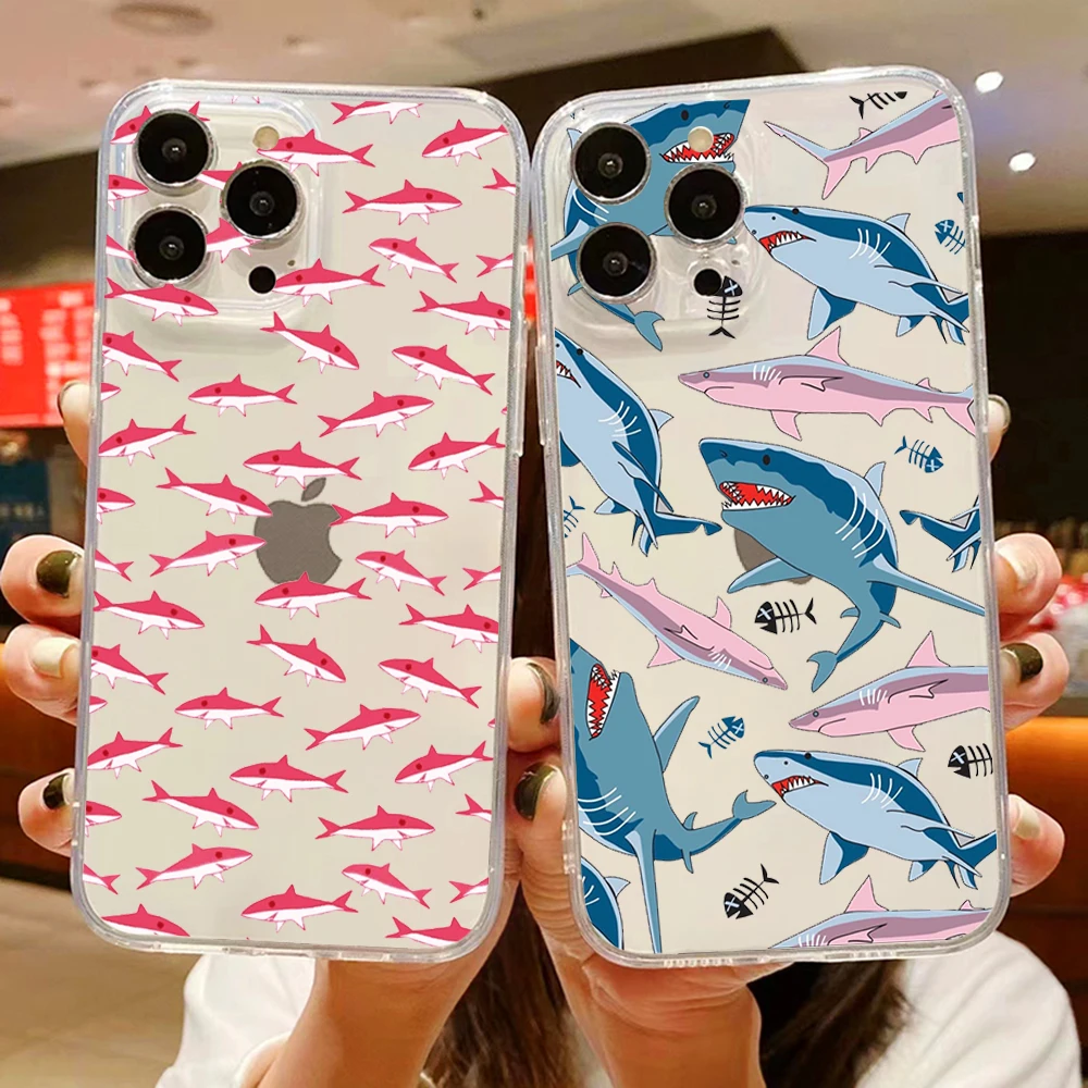 Cute cartoon shark animal Pink blue Transparent phone case for iPhone 11 12 13 mini pro XS MAX 8 7 6 6S Plus X SE XR
Cute cartoon shark animal Pink blue Transparent phone case for iPhone 11 12 13 mini pro XS MAX 8 7 6 6S Plus X SE XR