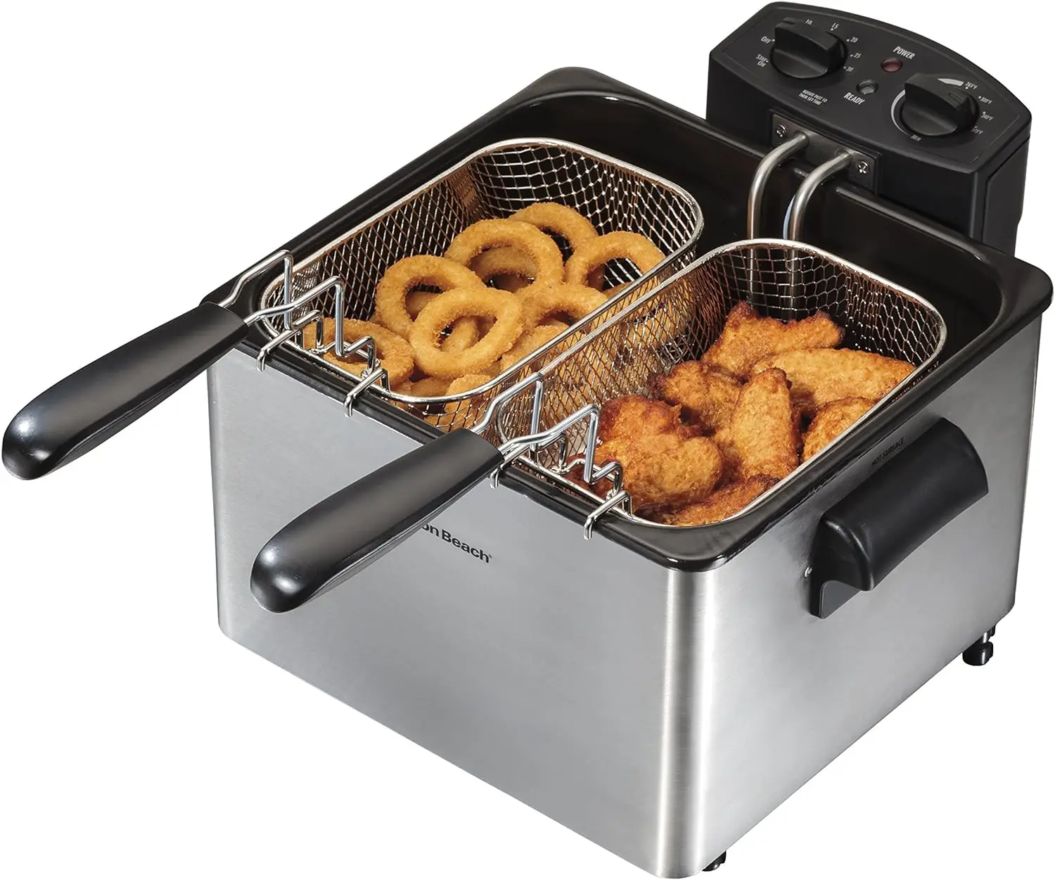 Fryer with 2 Frying Baskets, 19 Cups / 4.5 Liters Oil Capacity, Lid with View Window, Professional Style, , 1800 Watts, Stainles
Fryer with 2 Frying Baskets, 19 Cups / 4.5 Liters Oil Capacity, Lid with View Window, Professional Style, , 1800 Watts, Stainles