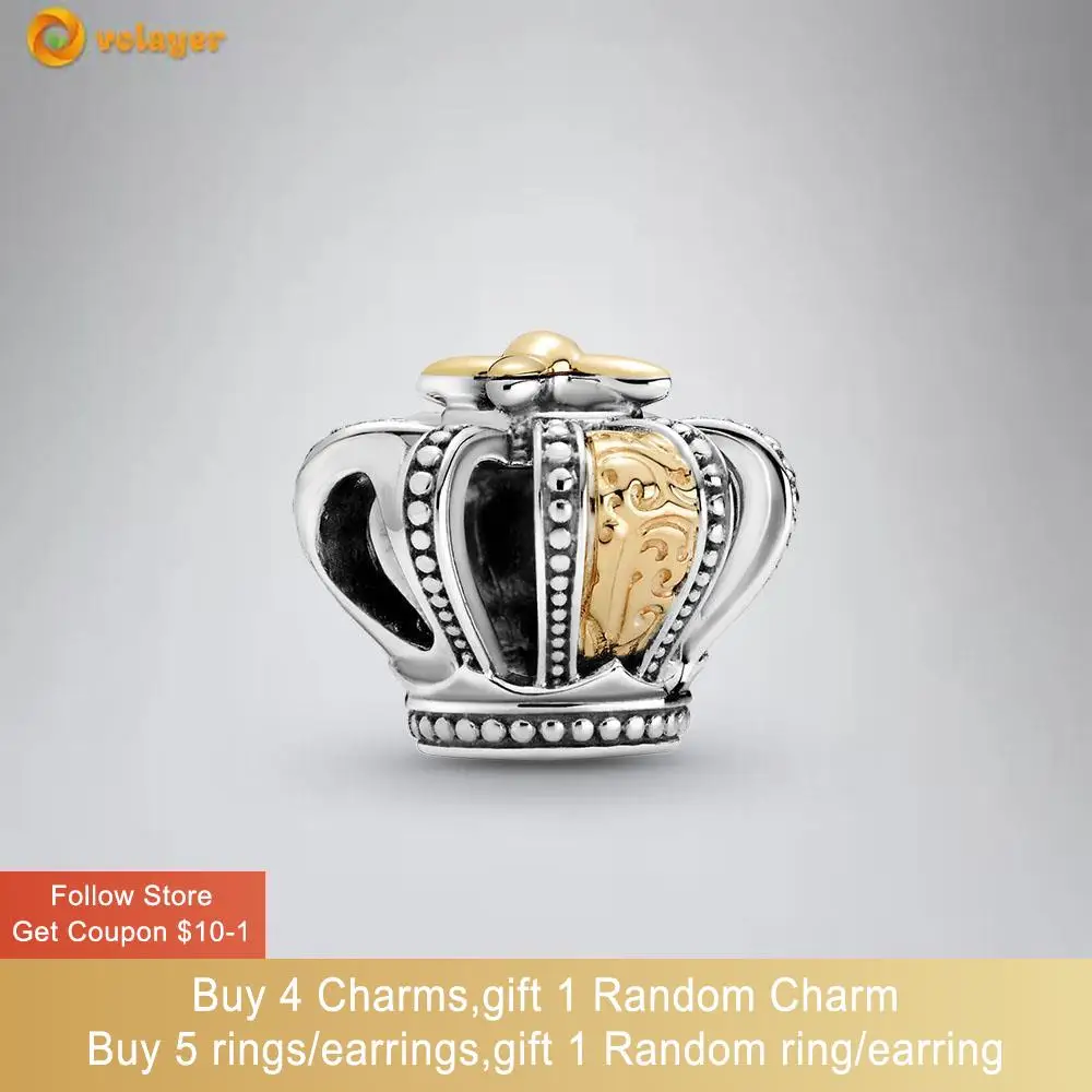 Volayer 925 Sterling Silver Two-tone Regal Crown Charm fit Original Pandora Bracelets for Women DIY Jewelry
Volayer 925 Sterling Silver Two-tone Regal Crown Charm fit Original Pandora Bracelets for Women DIY Jewelry