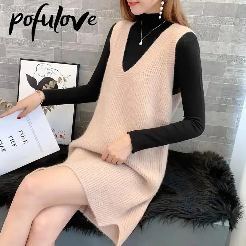 Sweater Vest Women's Mid-length Pullover Retro Knitted Waistcoat Solid Color Loose V-neck Trending Vest Autumn and Winter Top
Sweater Vest Women's Mid-length Pullover Retro Knitted Waistcoat Solid Color Loose V-neck Trending Vest Autumn and Winter Top