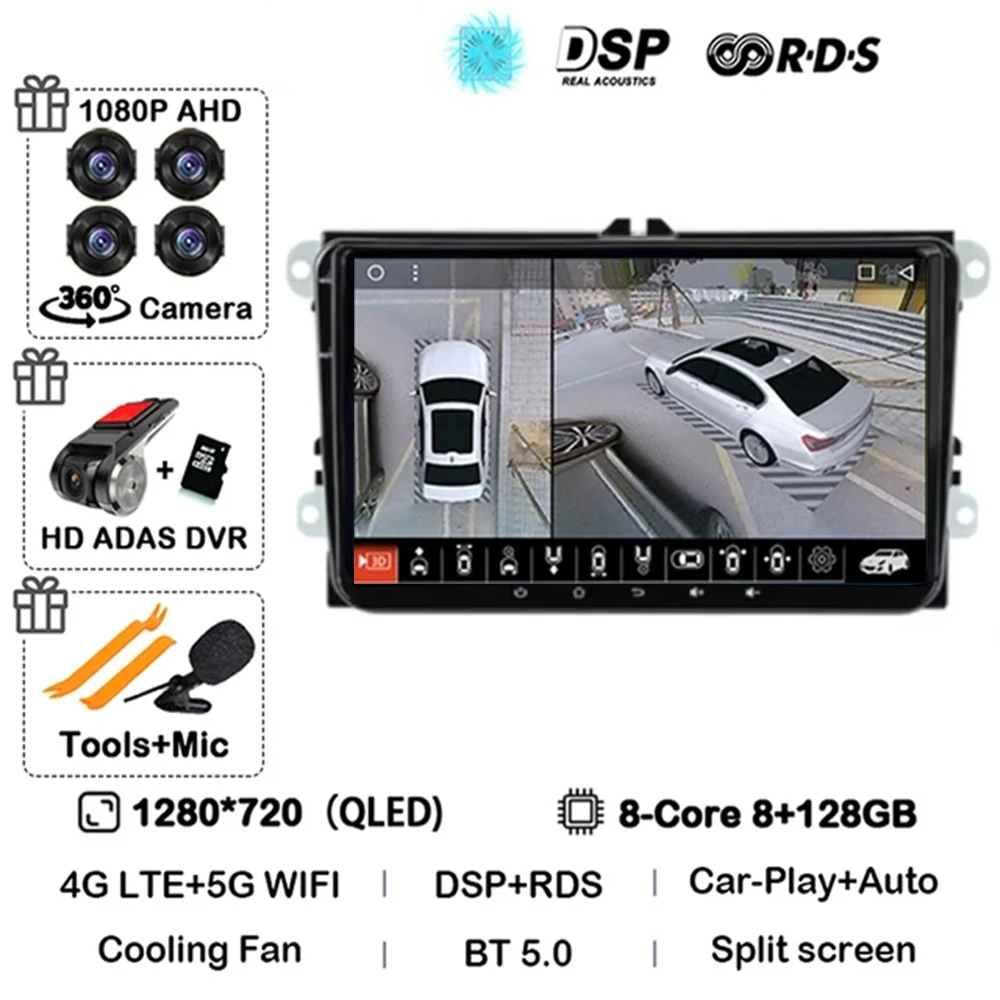 9-дюймовый автомобильный радиоприемник Android 15 для VW/Volkswagen/Golf/Polo/Tiguan/Passat/B7/B6/Seat/Leon/Skoda/Octavia, GPS-навигатор, мультимедийный плеер 
9-дюймовый автомобильный радиоприемник Android 15 для VW/Volkswagen/Golf/Polo/Tiguan/Passat/B7/B6/Seat/Leon/Skoda/Octavia, GPS-навигатор, мультимедийный плеер