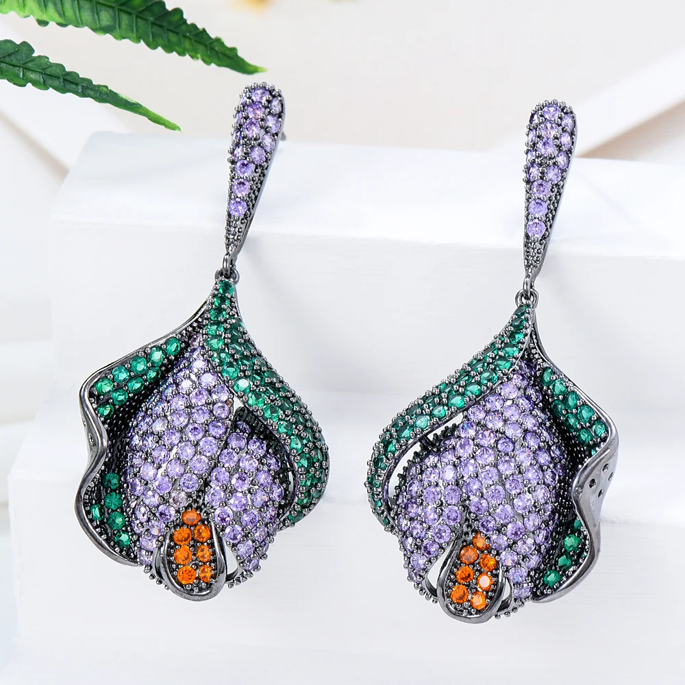 Kellybola Luxury Purple Flower Drop Earrings High Quality Cubic Zirconia European Wedding Party Best Gift Jewelry New Original
Kellybola Luxury Purple Flower Drop Earrings High Quality Cubic Zirconia European Wedding Party Best Gift Jewelry New Original