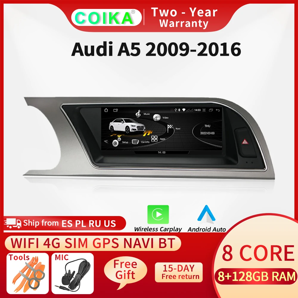 Android 10 System WIFI 4G SIM Car Multimedia Player For Audi A5 2009-2016 BT GPS Navi Radio Touch Screen Wireless Carplay 8 Core
Android 10 System WIFI 4G SIM Car Multimedia Player For Audi A5 2009-2016 BT GPS Navi Radio Touch Screen Wireless Carplay 8 Core