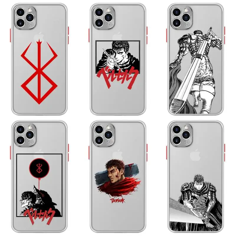 Anime Berserk Guts Phone Case For iphone 12 11 Pro Max Mini XS 8 7 Plus X SE 2020 XR Matte Transparent Light white Cover
Anime Berserk Guts Phone Case For iphone 12 11 Pro Max Mini XS 8 7 Plus X SE 2020 XR Matte Transparent Light white Cover