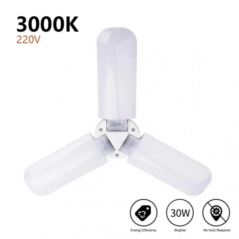 Foldable LED Garage Light E27 85-265V Home Ceiling Lamps 3/4 Blade Angle Adjustable Lights Lamp Cold/Warm White 3000-6500K
Foldable LED Garage Light E27 85-265V Home Ceiling Lamps 3/4 Blade Angle Adjustable Lights Lamp Cold/Warm White 3000-6500K