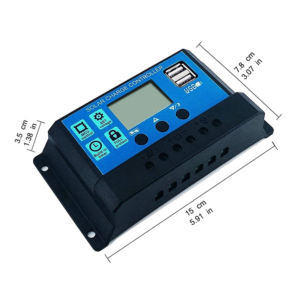 Regulator Solar Charge Controller 30A 20A 10A Battery Charge Blue+Black DC 12V/24V Dual USB Solar Power Supplies
Regulator Solar Charge Controller 30A 20A 10A Battery Charge Blue+Black DC 12V/24V Dual USB Solar Power Supplies