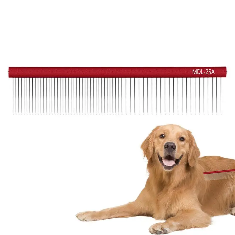 

Stainless Steel Dog Comb Pet Grooming Brush For Hair Removal Dog And Cat Grooming Supplies For Detangling Smoothing Shining Fur