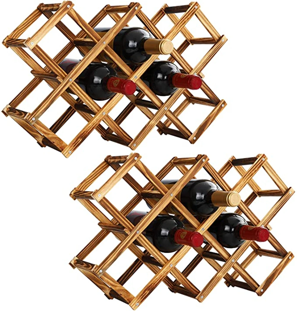 10 Bottles Capacity Wine Racks Foldable Free Standing Wood Wine Storage Racks Countertop, for Kitchen, Restaurant, Bars, Pantry
10 Bottles Capacity Wine Racks Foldable Free Standing Wood Wine Storage Racks Countertop, for Kitchen, Restaurant, Bars, Pantry