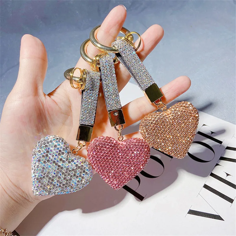 Handmade Full Rhinestone Leather Strap Heart Keychain Creative Korean Fashion Bag Charms Key Ring Key Chain Holder Trinket Gift
Handmade Full Rhinestone Leather Strap Heart Keychain Creative Korean Fashion Bag Charms Key Ring Key Chain Holder Trinket Gift