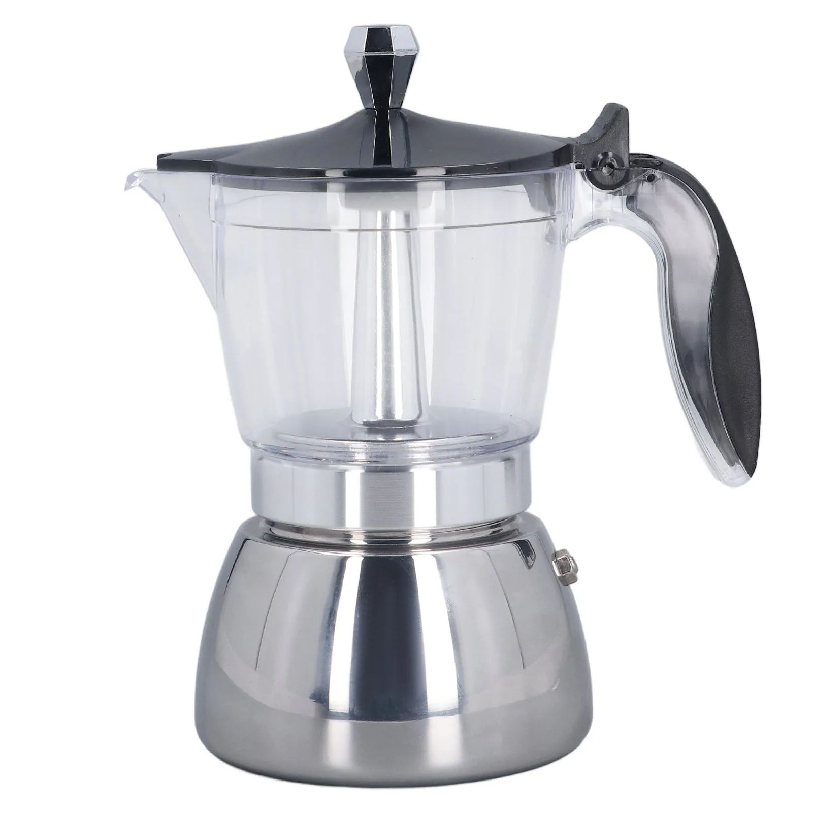 Кофейник Moka с 6 чашками, универсальный кофейник из нержавеющей стали с прозрачным покрытием из АБС-пластика, для офиса
Кофейник Moka с 6 чашками, универсальный кофейник из нержавеющей стали с прозрачным покрытием из АБС-пластика, для офиса