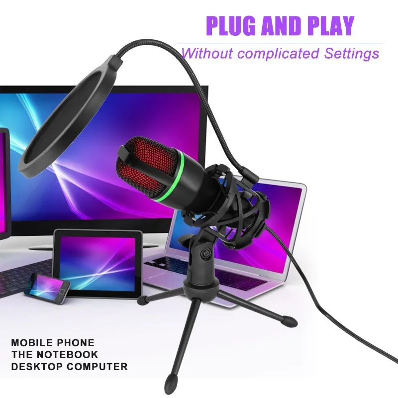 Professional USB Microphone 3.5mm Wired Home Stereo Desktop Tripod MIC For PC YouTube Video Chatting Gaming Podcasting Recording
Professional USB Microphone 3.5mm Wired Home Stereo Desktop Tripod MIC For PC YouTube Video Chatting Gaming Podcasting Recording