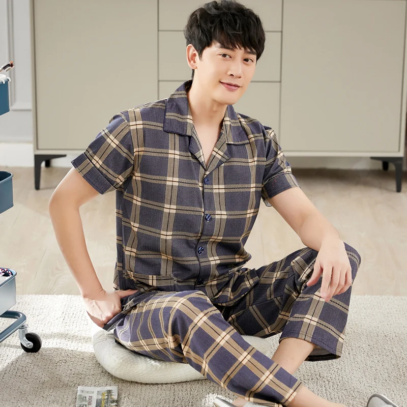 Летняя хлопковая одежда с рукавами для отдыха, вязаные длинные штаны домашнего размера, одежда для сна, Мужская короткая Пижама, модная мужс...
Летняя хлопковая одежда с рукавами для отдыха, вязаные длинные штаны домашнего размера, одежда для сна, Мужская короткая Пижама, модная мужс...