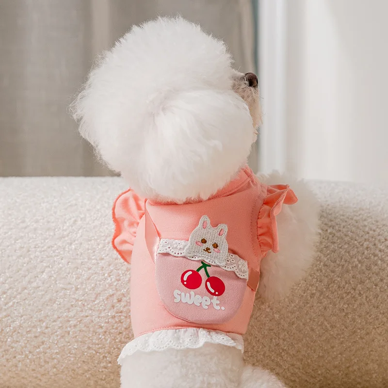 Одежда для собак, милый Летающий жилет с рукавами, рюкзак с вишневым Кроликом, тонкая Кружевная футболка на весну и лето для маленьких и сред...
Одежда для собак, милый Летающий жилет с рукавами, рюкзак с вишневым Кроликом, тонкая Кружевная футболка на весну и лето для маленьких и сред...