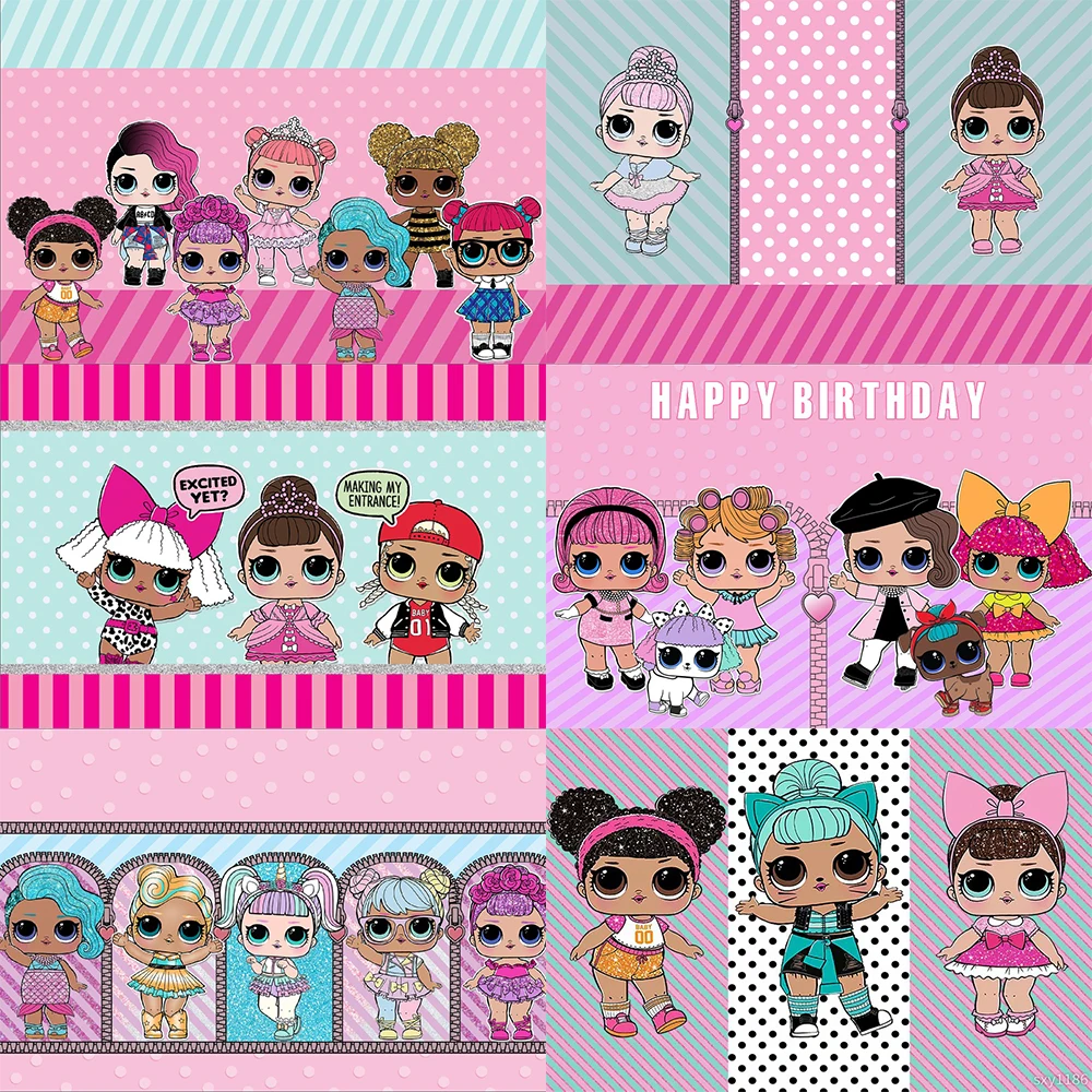 Baby Girl Birthday Backdrop Photography Backdrops Princess Doll Amazing Photo Backdrop lol Surprise Photocall Child Background
Baby Girl Birthday Backdrop Photography Backdrops Princess Doll Amazing Photo Backdrop lol Surprise Photocall Child Background