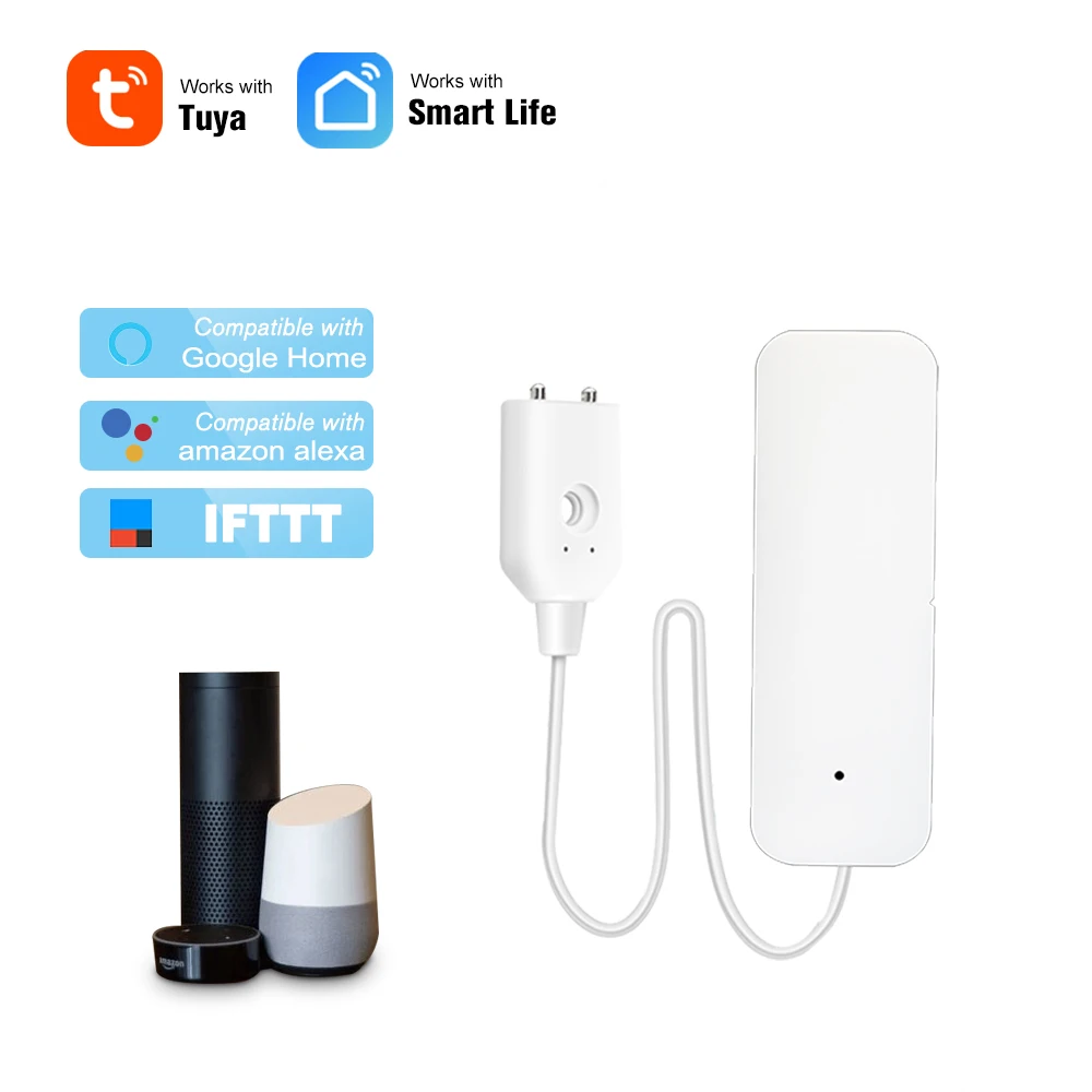 Tuya Smart Wifi Water Leakage Sensor Detector Alarm Flood Water Leakage Sensor Works With Smart Life Google Home Alexa 
Tuya Smart Wifi Water Leakage Sensor Detector Alarm Flood Water Leakage Sensor Works With Smart Life Google Home Alexa