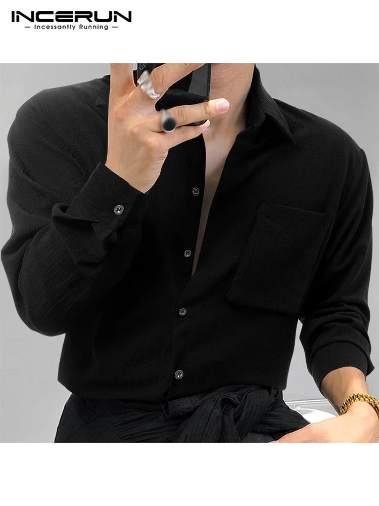 2022 Men Shirt Lapel Long Sleeve Streetwear Button Korean Men Clothing Solid Color Pockets Fashion Casual Camisas S-5XL INCERUN
2022 Men Shirt Lapel Long Sleeve Streetwear Button Korean Men Clothing Solid Color Pockets Fashion Casual Camisas S-5XL INCERUN