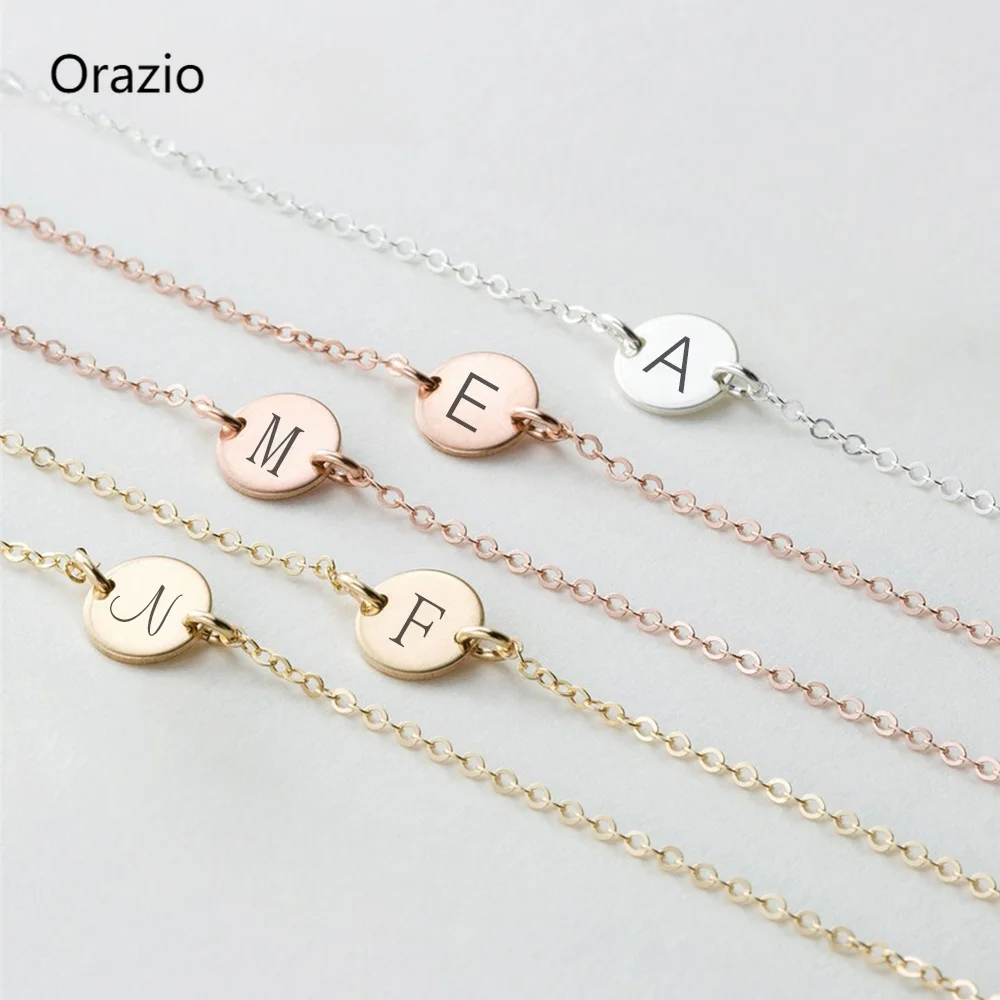 Ожерелье Orazio с подвеской в виде букв алфавита на заказ женское модное ожерелье с гравировкой под золото 14 карат Шейная цепочка из нержавеющей стали ювелирные изделия Прямая поставка от поставщика 
Ожерелье Orazio с подвеской в виде букв алфавита на заказ женское модное ожерелье с гравировкой под золото 14 карат Шейная цепочка из нержавеющей стали ювелирные изделия Прямая поставка от поставщика