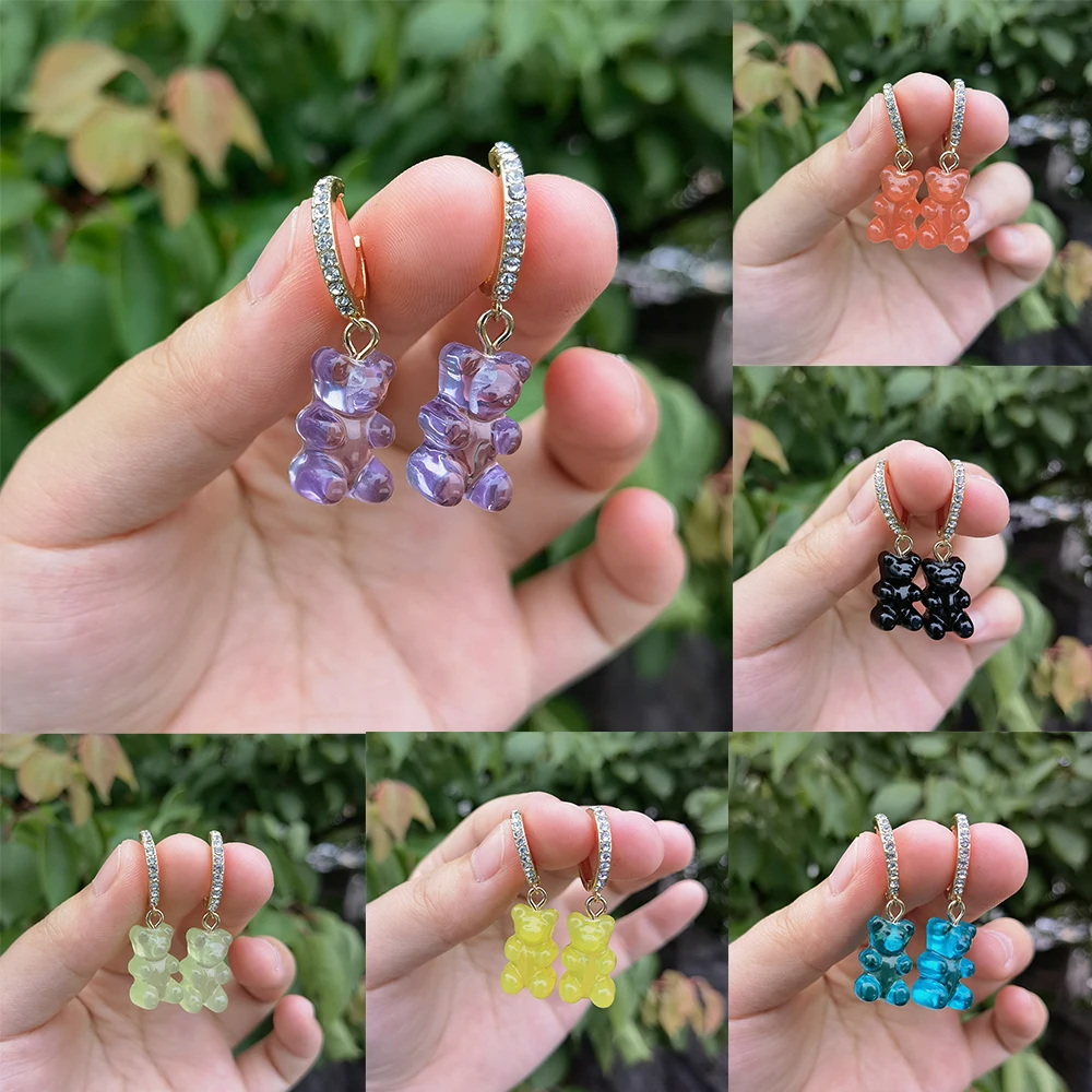 Hot Sale Cute Transparent Resin Bear Girls Earring Personalized Resin Bear Pendant Earring Children Birthday Gift Lovely Jewelry
Hot Sale Cute Transparent Resin Bear Girls Earring Personalized Resin Bear Pendant Earring Children Birthday Gift Lovely Jewelry