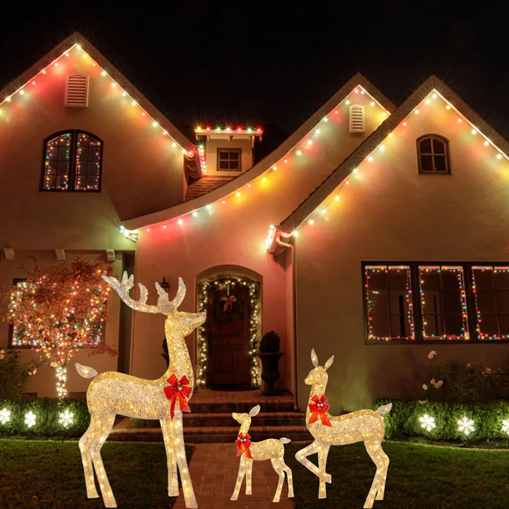 3pcs Christmas Reindeer Decorations With Light Deer Elk Statue Xmas Ornament Yards Garden Home Decoration
3pcs Christmas Reindeer Decorations With Light Deer Elk Statue Xmas Ornament Yards Garden Home Decoration