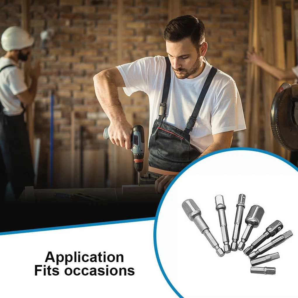 8pcs/set Socket Adapters Locking Screwdriver Converters Hex Shank to Square Drill Bits 1/4 3/8 1/2 Replacement Power Tools
8pcs/set Socket Adapters Locking Screwdriver Converters Hex Shank to Square Drill Bits 1/4 3/8 1/2 Replacement Power Tools