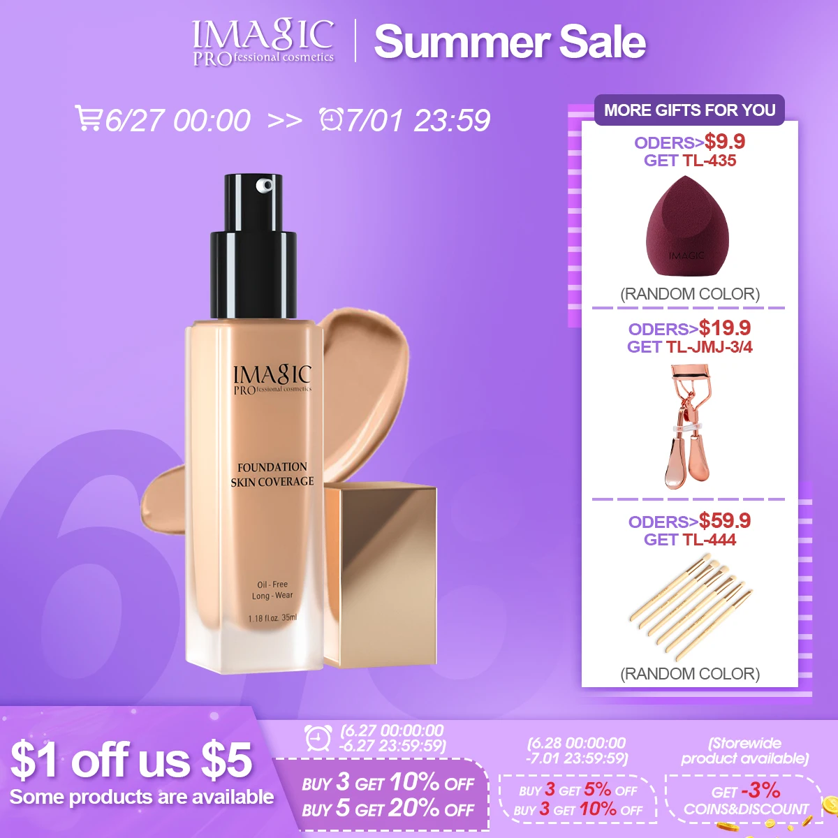 IMAGIC Facial Foundation Base Concealer Long Lasting Matte Coverage Oil Control Professional Holding Easy to Wear Makeup Cosmeti
IMAGIC Facial Foundation Base Concealer Long Lasting Matte Coverage Oil Control Professional Holding Easy to Wear Makeup Cosmeti