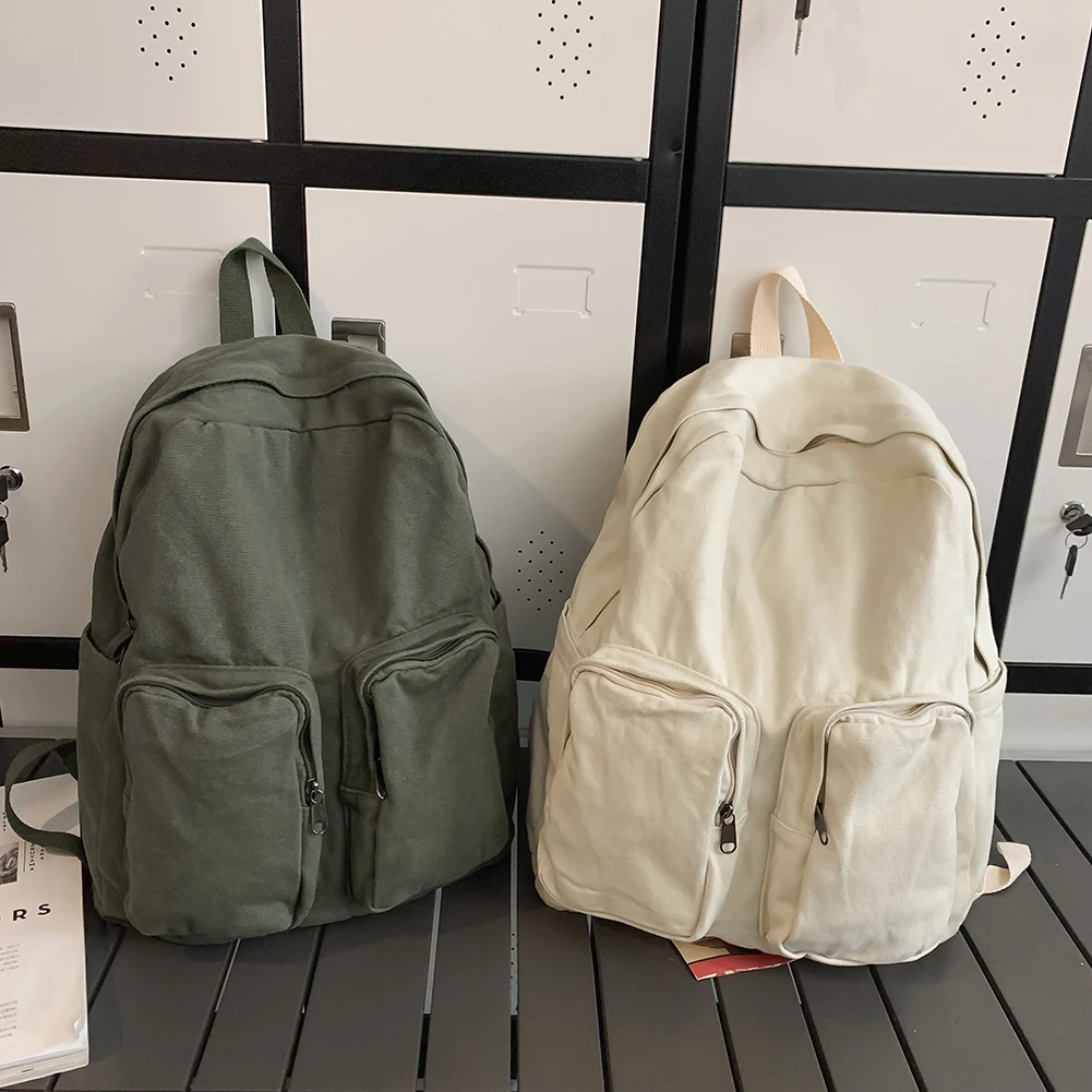 Unisex Laptop Bag Adjustable Strap Practical Backpack Multi-Pockets Canvas Solid Color Large Capacity Women Men Outdoor Bag
Unisex Laptop Bag Adjustable Strap Practical Backpack Multi-Pockets Canvas Solid Color Large Capacity Women Men Outdoor Bag