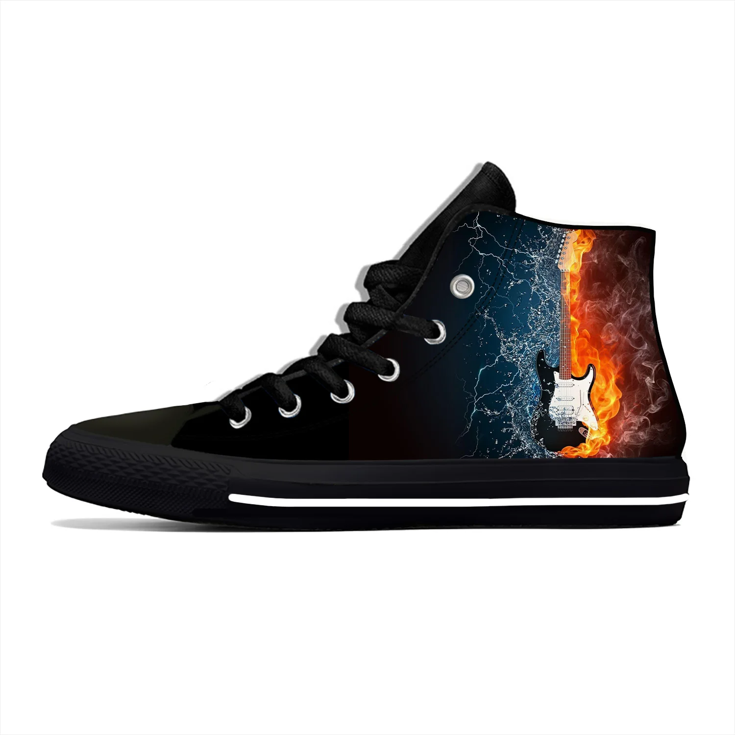 Hot Fire Flame Music Funky Guitar Rock Fashion Lightweight High Top Canvas Shoes Men Women Summer Casual Breathable Sneakers
Hot Fire Flame Music Funky Guitar Rock Fashion Lightweight High Top Canvas Shoes Men Women Summer Casual Breathable Sneakers