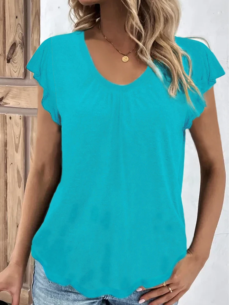 Women's Fashion T-Shirt Summer Ladies Tops Short Sleeve Solid Color Round Neck Oversized Shirts Female
Women's Fashion T-Shirt Summer Ladies Tops Short Sleeve Solid Color Round Neck Oversized Shirts Female