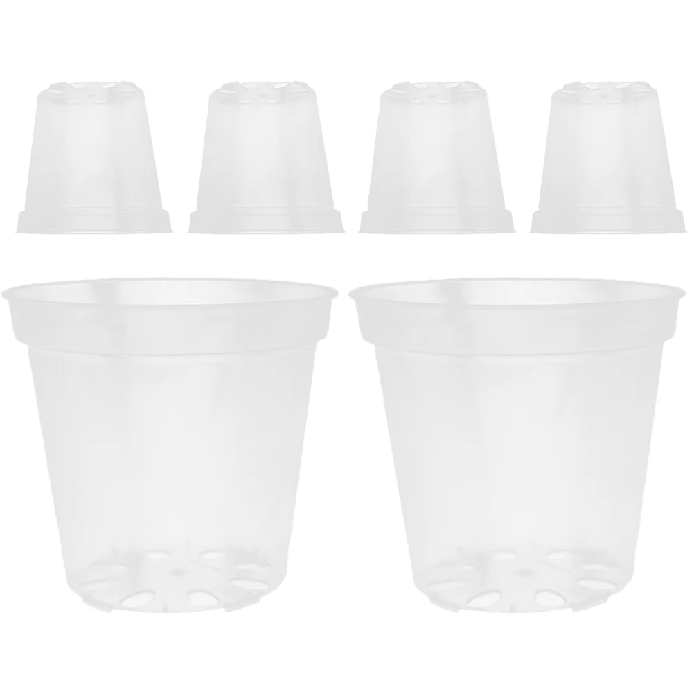 6 Pcs Transparent Flower Pot Plastic Planters Small Orchid Pots High Transparency Decorative Containers Garden
6 Pcs Transparent Flower Pot Plastic Planters Small Orchid Pots High Transparency Decorative Containers Garden