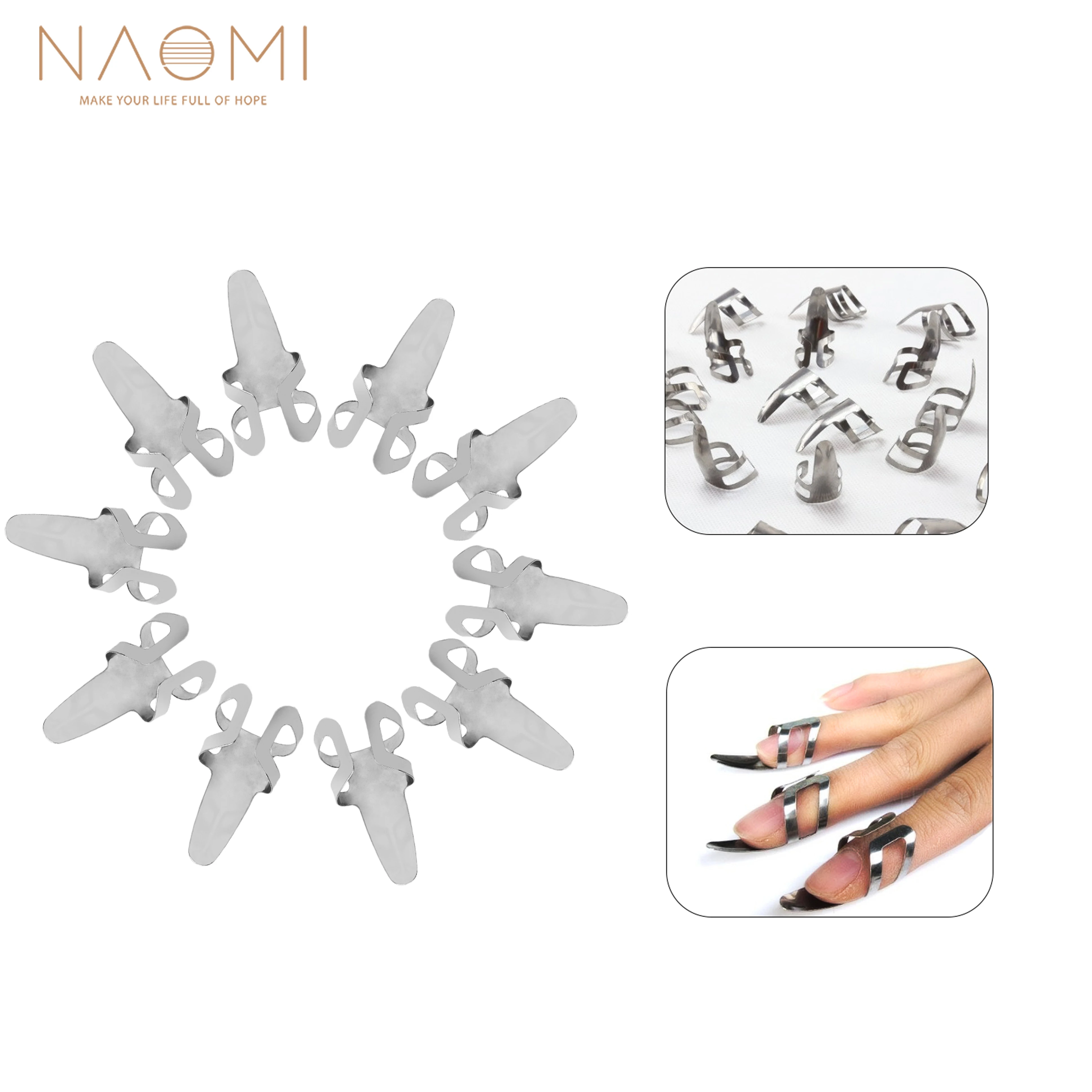 NAOMI 10pcs Stainless Steel Guitar Finger Picks Adjustable Plectrums Metal Finger Thumb Pick For Guitar Banjo Guitar Accessories
NAOMI 10pcs Stainless Steel Guitar Finger Picks Adjustable Plectrums Metal Finger Thumb Pick For Guitar Banjo Guitar Accessories