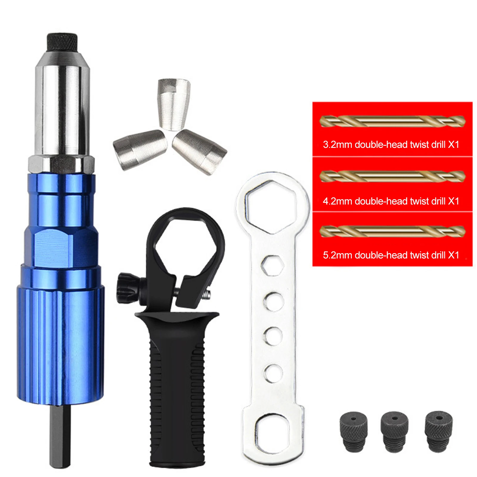 2.4mm-4.8mm Riveting Gun Adapter, Household Cordless Riveting Tool, Insert Nut Pull Riveting Tool, Suitable For Electric Drill
2.4mm-4.8mm Riveting Gun Adapter, Household Cordless Riveting Tool, Insert Nut Pull Riveting Tool, Suitable For Electric Drill