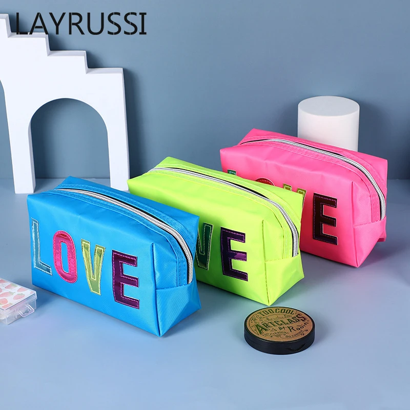 LAYRUSSI Waterproof Zipper Cosmetic Bag Candy Color LOVE Travel Wash Bag Large-capacity Portable Storage Bags Bathroom Organizer
LAYRUSSI Waterproof Zipper Cosmetic Bag Candy Color LOVE Travel Wash Bag Large-capacity Portable Storage Bags Bathroom Organizer