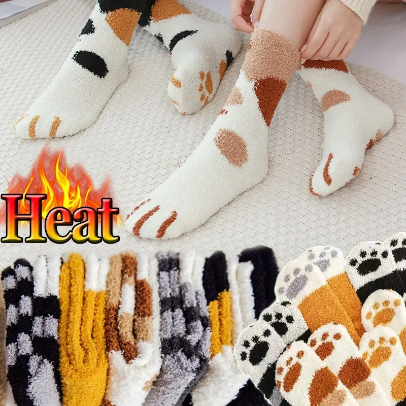 Thickened Coral Fleece Socks 1Pair Cute Cat Claw Winter Soft Hosiery Warm Cotton Animal Sox Harajuku Women Home Floor Stockings 
Thickened Coral Fleece Socks 1Pair Cute Cat Claw Winter Soft Hosiery Warm Cotton Animal Sox Harajuku Women Home Floor Stockings