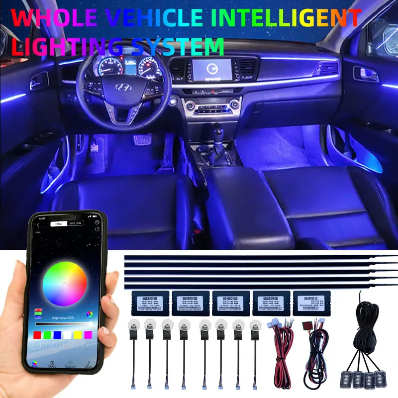 18 In 1 LED Car Ambient Lights Interior LED Acrylic Strip Light RGB 64 Color Light Guide Fiber Optic Decoration Atmosphere Lamp
18 In 1 LED Car Ambient Lights Interior LED Acrylic Strip Light RGB 64 Color Light Guide Fiber Optic Decoration Atmosphere Lamp