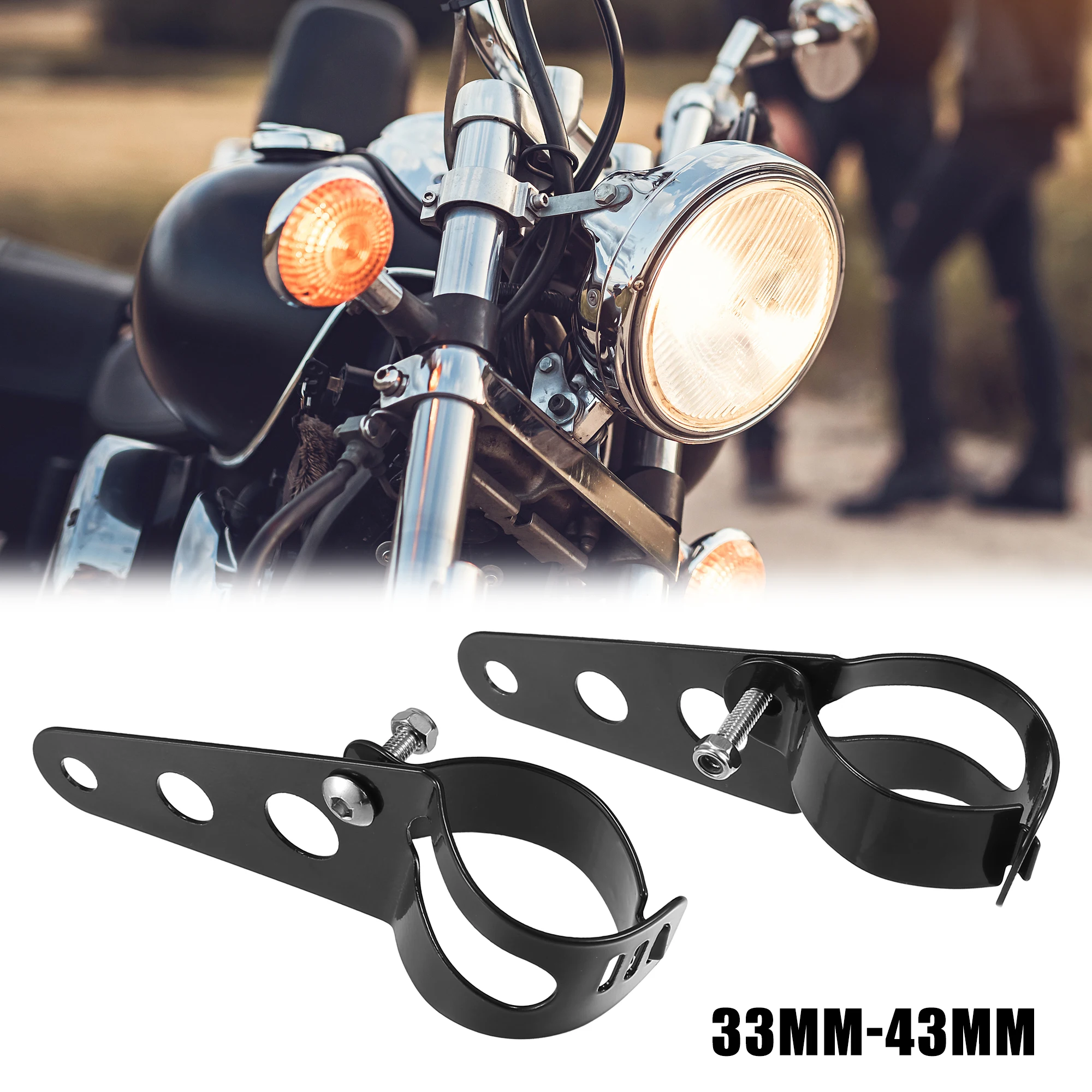 Motoforti 2Pcs Universal Motorcycle Headlight Mount Bracket Fork Clamps Ears 33mm-43mm Headlamp Holder Adjustable
Motoforti 2Pcs Universal Motorcycle Headlight Mount Bracket Fork Clamps Ears 33mm-43mm Headlamp Holder Adjustable
