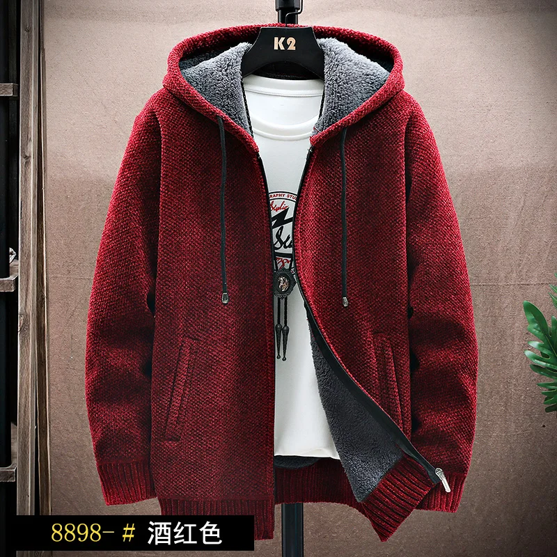 2022 Autumn Korean Hooded Men's Sweaters with Fleece Men's Solid Cardigan Knitted Sweatercoats Casual Jacket Male M-3XL 8898
2022 Autumn Korean Hooded Men's Sweaters with Fleece Men's Solid Cardigan Knitted Sweatercoats Casual Jacket Male M-3XL 8898