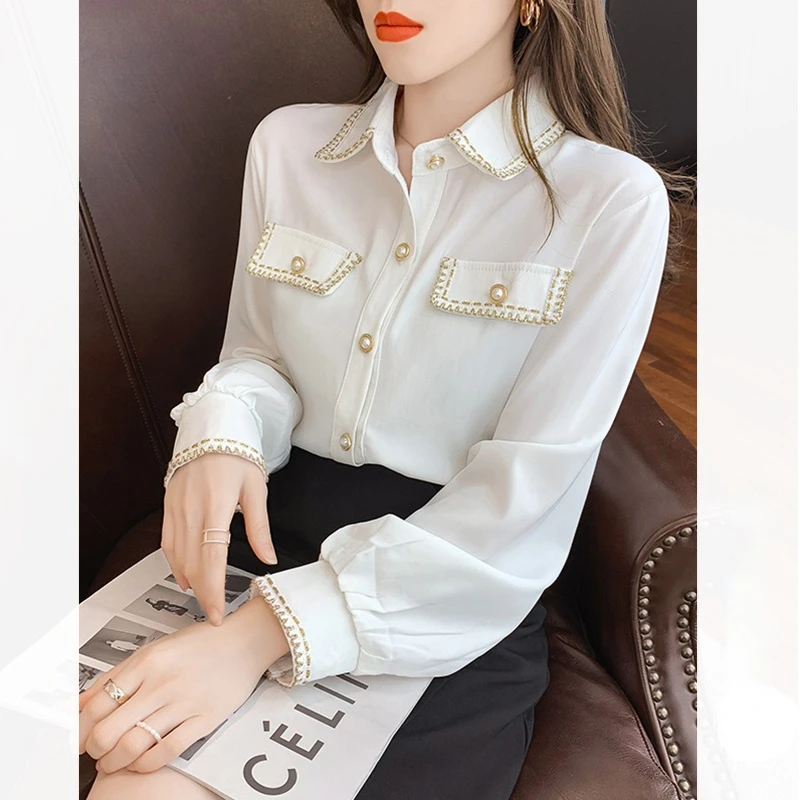 White Shirt Spring and Autumn New Turn Down Collar Chiffon Shirt Work Wear Office Blusas Femininas Ladies Top Blouse
White Shirt Spring and Autumn New Turn Down Collar Chiffon Shirt Work Wear Office Blusas Femininas Ladies Top Blouse