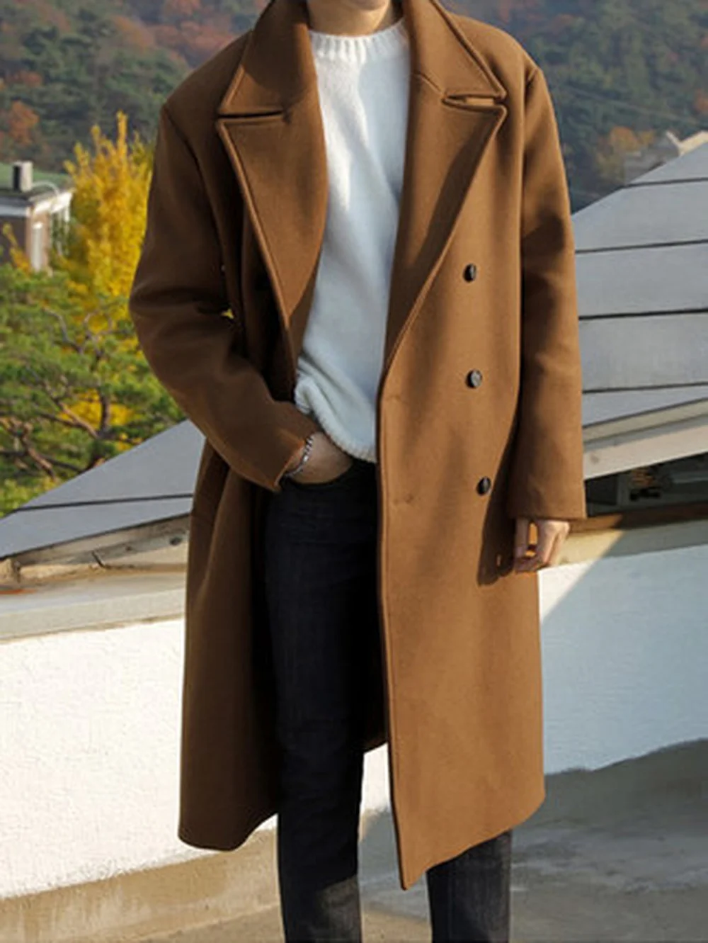 2021 Fall Winter British Style Woolen Coat Men Korean Version Loose Windbreaker Long Men's Double-breasted Woolen Overcoat Trend
2021 Fall Winter British Style Woolen Coat Men Korean Version Loose Windbreaker Long Men's Double-breasted Woolen Overcoat Trend