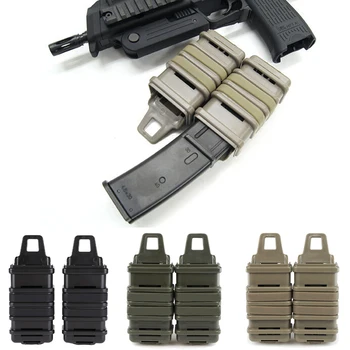 2PCS Tactical Magazine Pouch MP5/MP7 Molle Clip Fast Mag Holder Shell Quick Pull Holster Airsoft Military Carrier Hunting Case