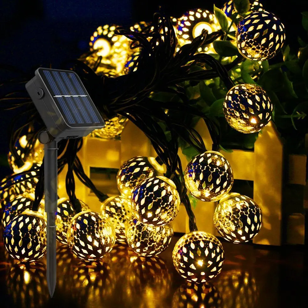 Solar Moroccan Ball String Light Waterproof Wrought Iron LED Light Wrought Iron Solar Christmas Decoration Light
Solar Moroccan Ball String Light Waterproof Wrought Iron LED Light Wrought Iron Solar Christmas Decoration Light