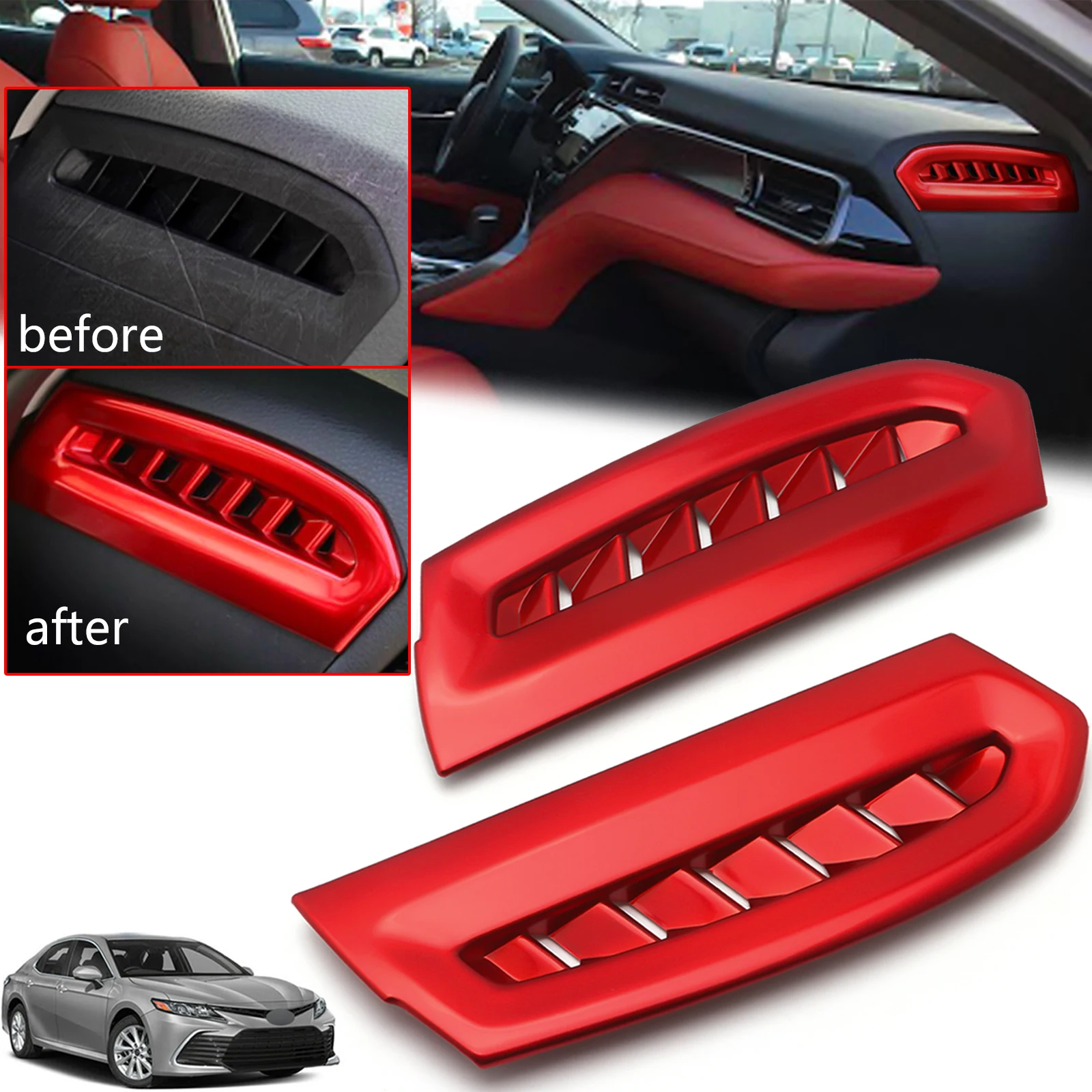 Red ABS Interior Side Dashboard Console Air Vent Outlet Cover Molding Trim For Toyota Camry 2018-2021
Red ABS Interior Side Dashboard Console Air Vent Outlet Cover Molding Trim For Toyota Camry 2018-2021