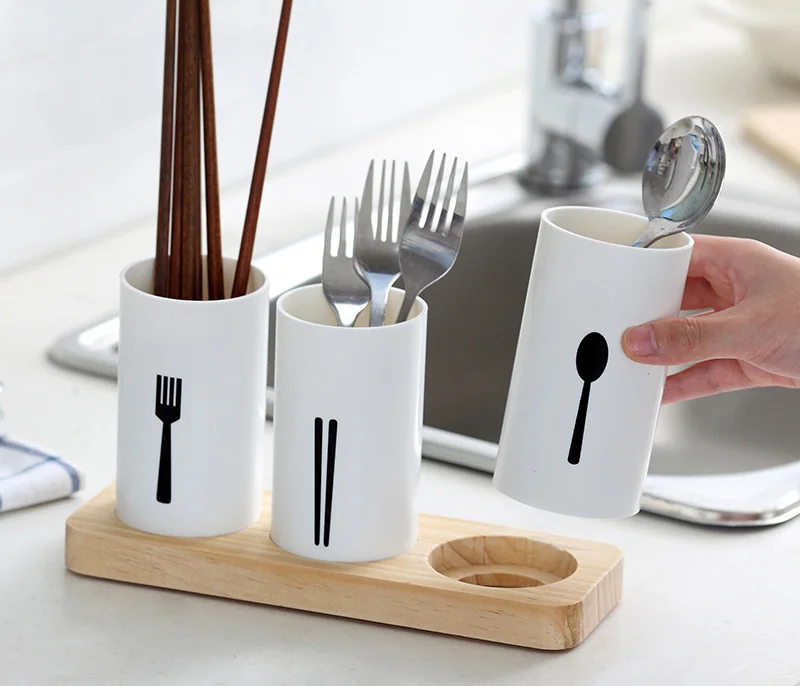 Flatware Organizer with Wood Base Cutlery Utensil Holder Spoons Forks Chopsticks Storage Rack for Kitchen Countertop
Flatware Organizer with Wood Base Cutlery Utensil Holder Spoons Forks Chopsticks Storage Rack for Kitchen Countertop