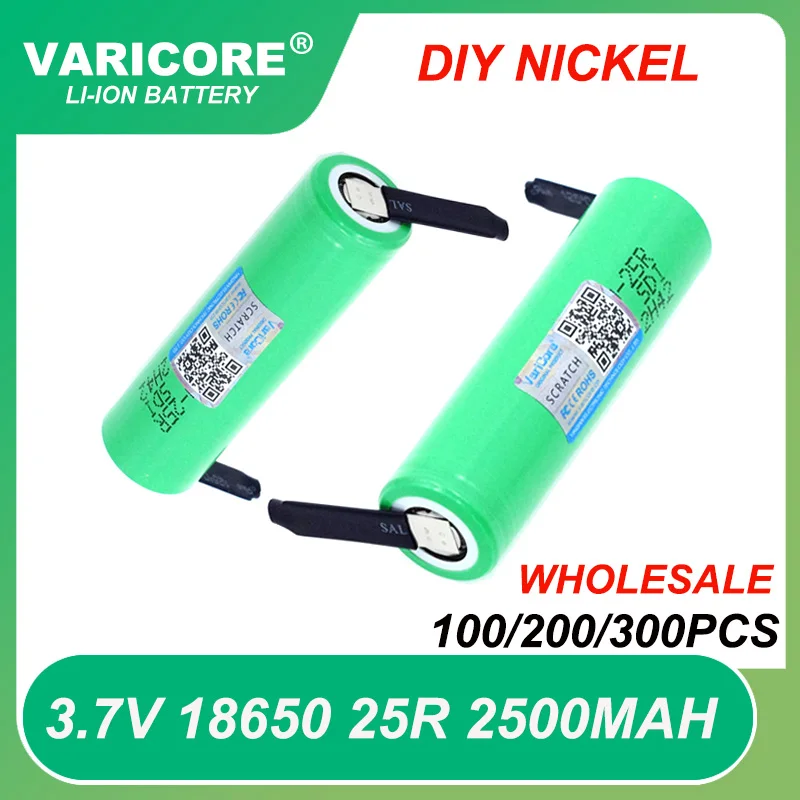 2022 New Brand 18650 2500mAh Rechargeable battery 3.6V INR18650 25R M 20A discharge batteries+DIY Nickel Wholesale
2022 New Brand 18650 2500mAh Rechargeable battery 3.6V INR18650 25R M 20A discharge batteries+DIY Nickel Wholesale