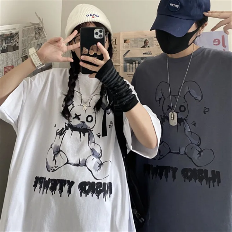 Round Neck Short Sleeve T-shirt Men's 2022 Summer New Women Gothic Punk Cartoon Print Ins Oversize Casual BF Couple Loose Top
Round Neck Short Sleeve T-shirt Men's 2022 Summer New Women Gothic Punk Cartoon Print Ins Oversize Casual BF Couple Loose Top