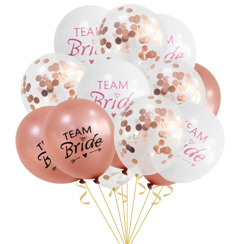 10Pcs Rose Gold Team Bride Latex Confetti Balloons Hen Bachelorette Party Decoration Bride To Be Bridal Shower Supplies Wedding
10Pcs Rose Gold Team Bride Latex Confetti Balloons Hen Bachelorette Party Decoration Bride To Be Bridal Shower Supplies Wedding