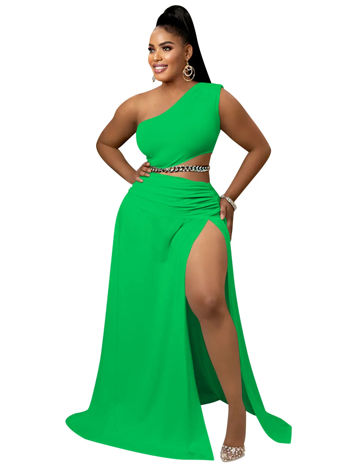 Szkzk sexy Diagonal collar floor-length dress sleeveless asymmetrical hollow out high waist side slit tight fitted party dress
Szkzk sexy Diagonal collar floor-length dress sleeveless asymmetrical hollow out high waist side slit tight fitted party dress