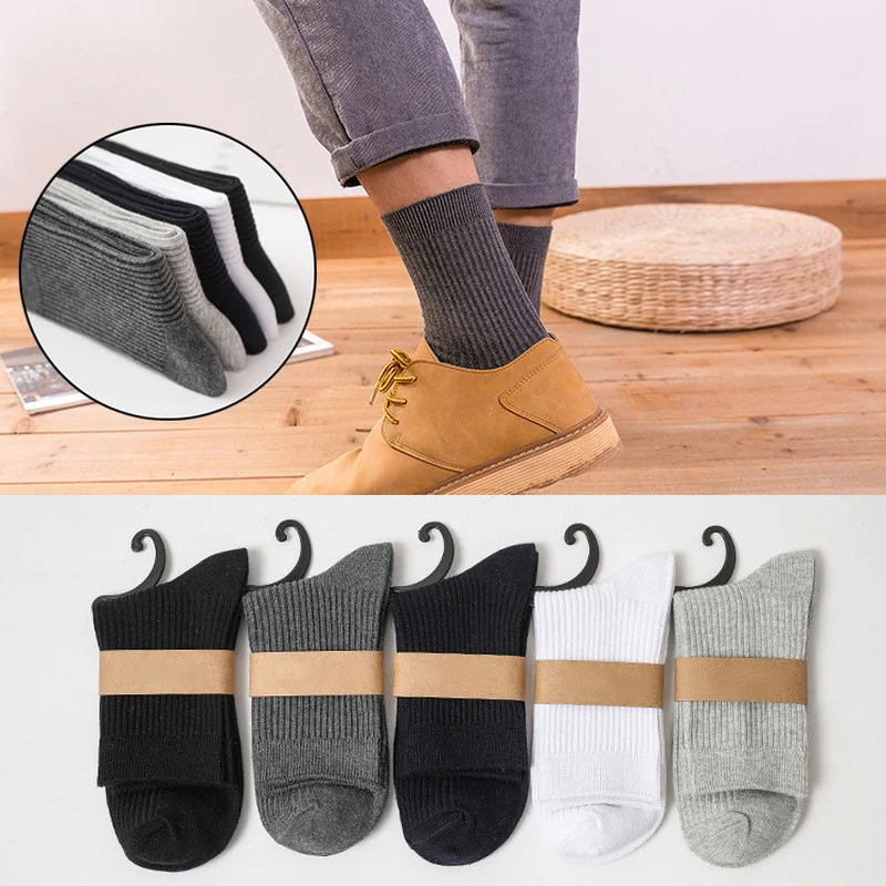 Knitting Men's Socks High Quality Cotton Long Socks Autumn Winter Fashion Solid Business Man Male Black White Gray Crew Socks
Knitting Men's Socks High Quality Cotton Long Socks Autumn Winter Fashion Solid Business Man Male Black White Gray Crew Socks