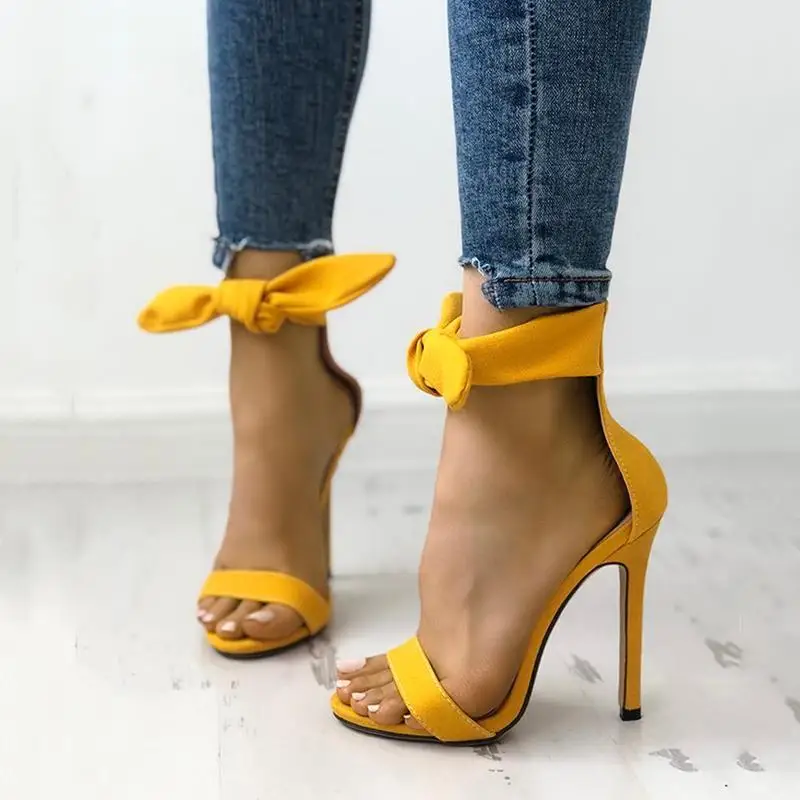 Newest Brand Designer Pink Yellow Suede High Heel Sandals Ankle Big Bowknot Gladiator Sandal Shoes Single Strap Thin Heel Pumps
Newest Brand Designer Pink Yellow Suede High Heel Sandals Ankle Big Bowknot Gladiator Sandal Shoes Single Strap Thin Heel Pumps