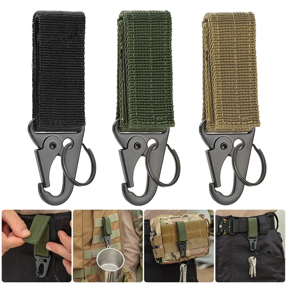 

Tactical Hanging Buckle Molle Nylon Webbing Belt Triangle Buckle Outdoor Climbing Camping Tool Accessory Carabiner Keychain