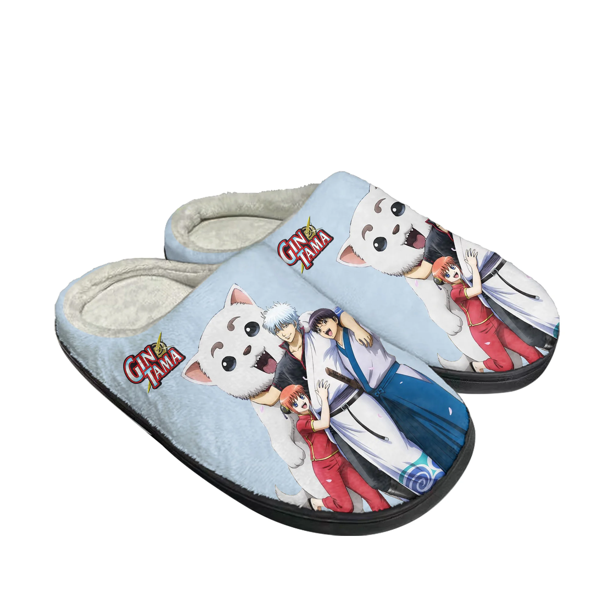 

Gintama Home Cotton Slippers Mens Womens Sakata Gintoki Plush Bedroom Casual Keep Warm Shoes Anime Custom Thermal Indoor Slipper